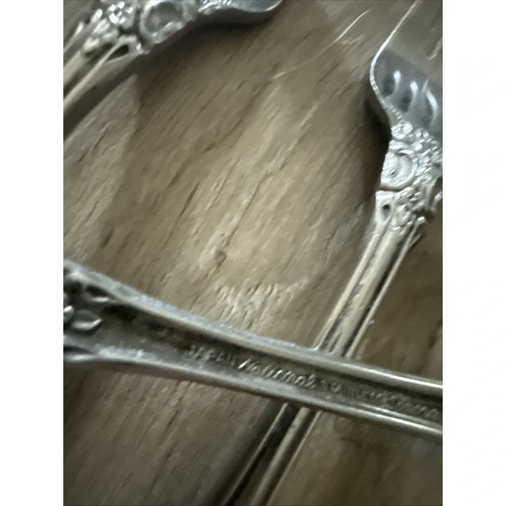 National SONORA Dinner Fork Stainless NS Japan Floral Glossy Silverware Lot of 4